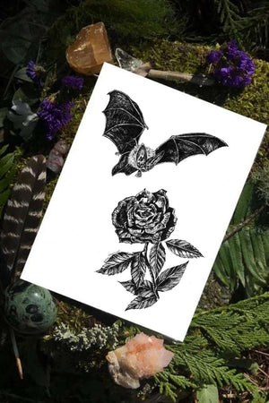 Bat & Rose Fine Art Print