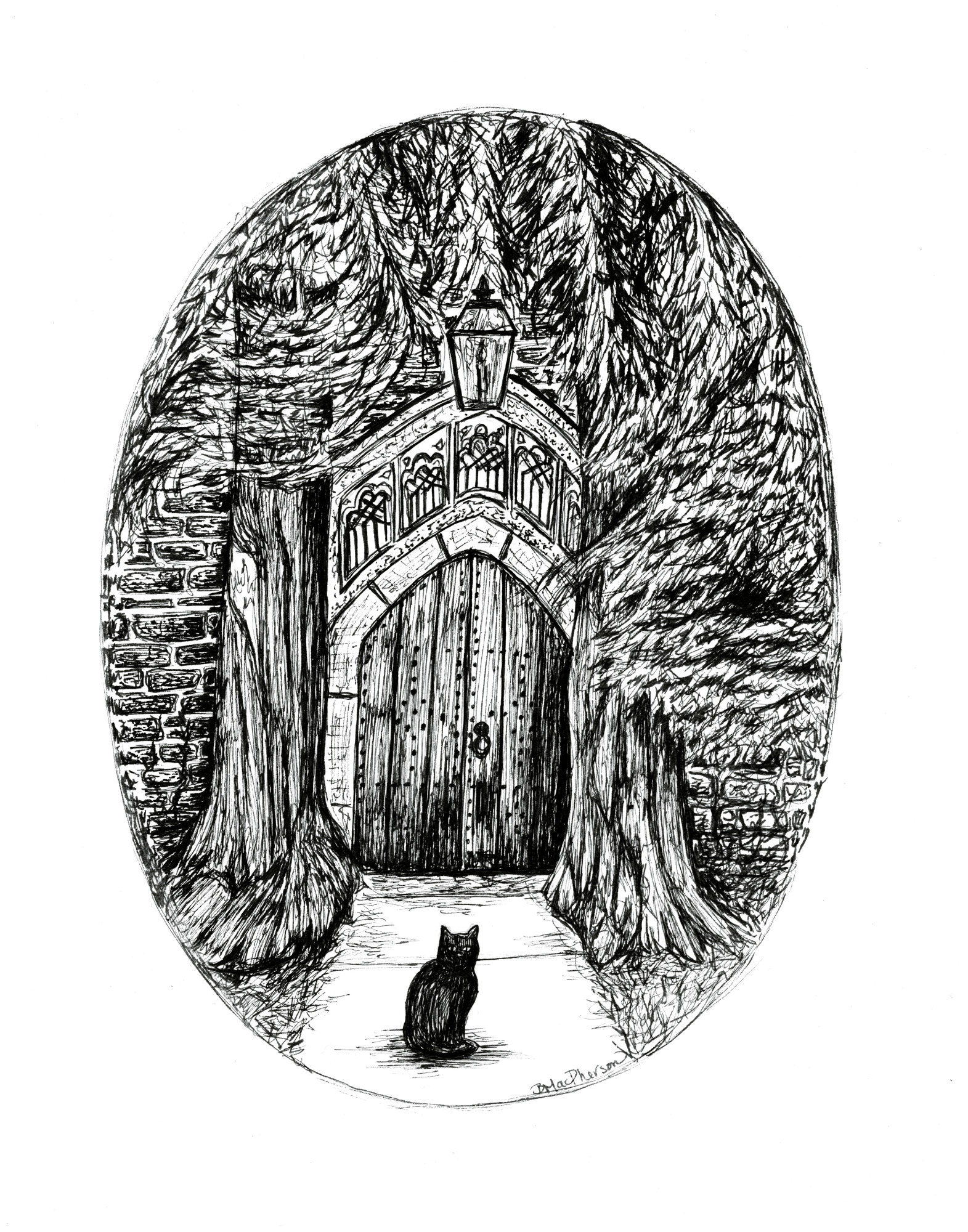 St Edwards Church - Black Cat Art Print