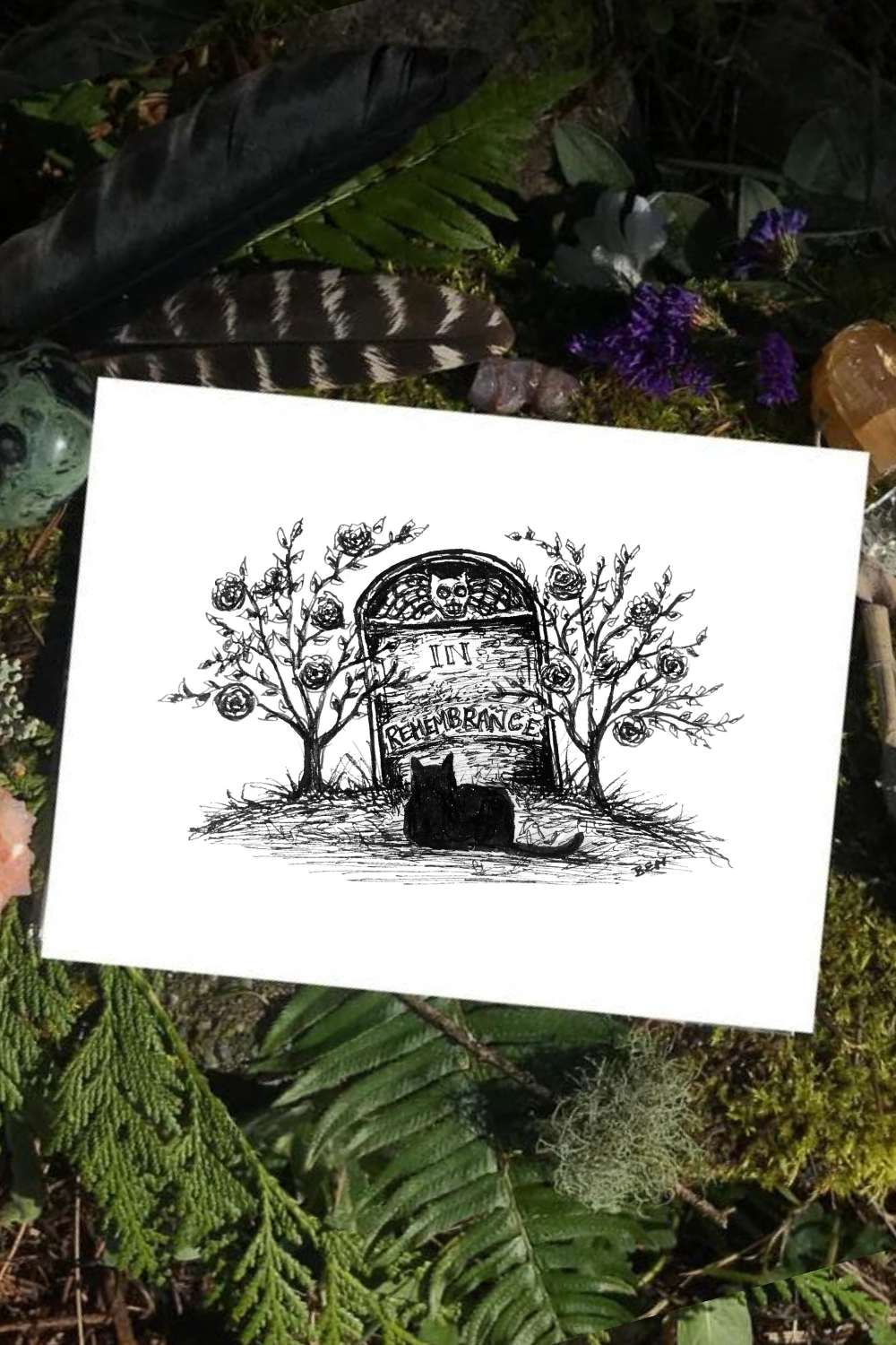 In Remembrance - Black Cat Fine Art Print
