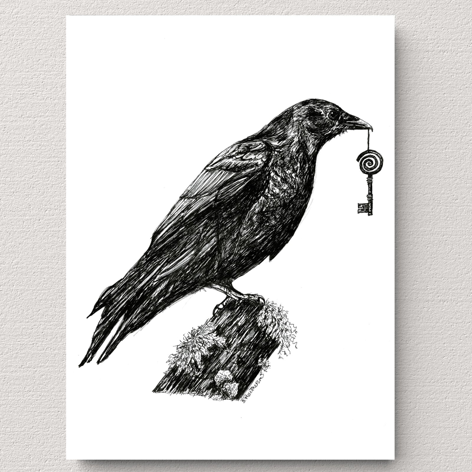 Corvid's Gift - Crow Fine Art Print