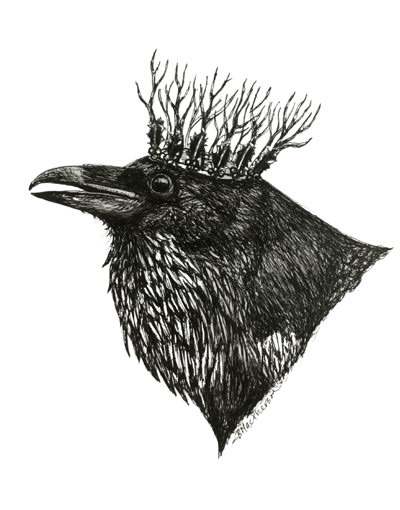 Holly King - Crow & Raven Art Print