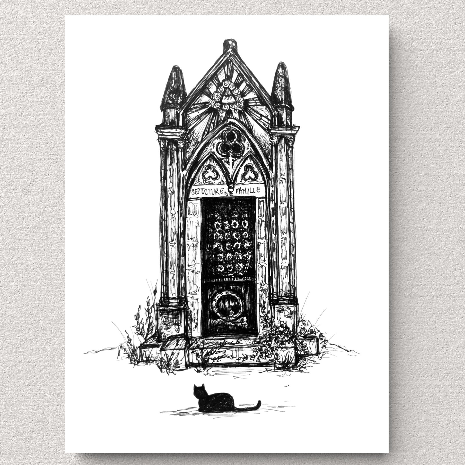 Cat and Sepulchre of the Père-Lachaise Cemetery