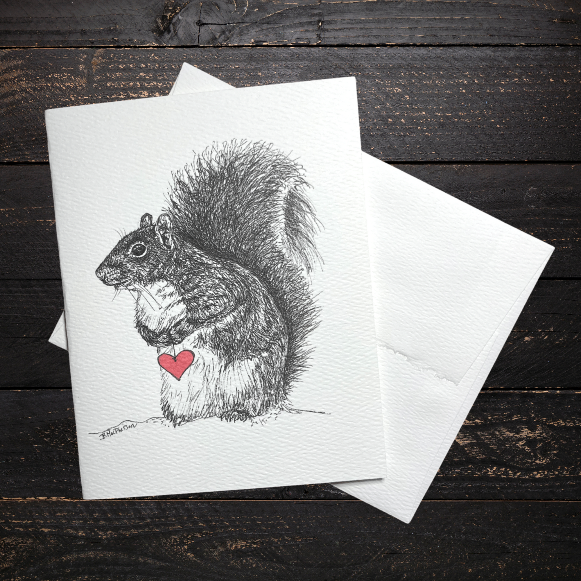 Squirrel with a Heart Notecard Set