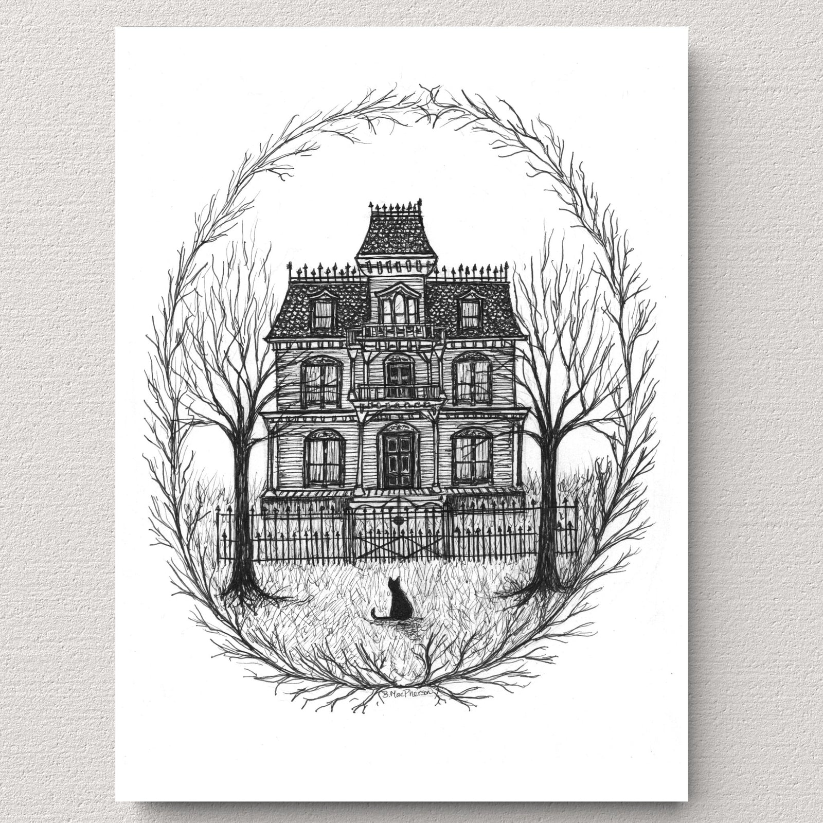 Black Cat Victorian - Fine Art Print